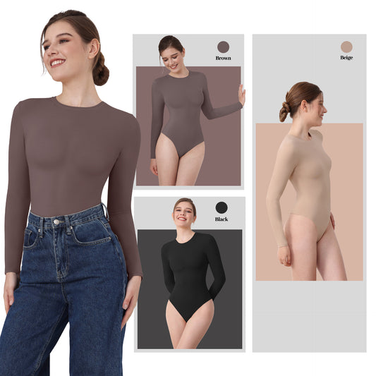 Long Sleeve Jumpsuit Double Layer High Elastic Shapewear Tight Bodysuit