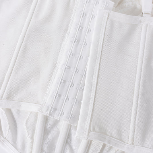 Sexy White Lace Camisole with Slimming and Shapewear