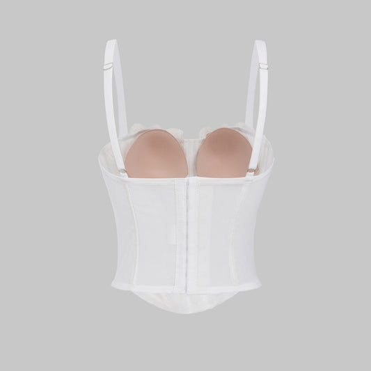 Sexy White Lace Camisole with Slimming and Shapewear