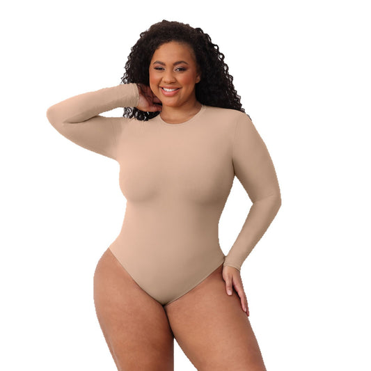 Long Sleeve Jumpsuit Double Layer High Elastic Shapewear Tight Bodysuit