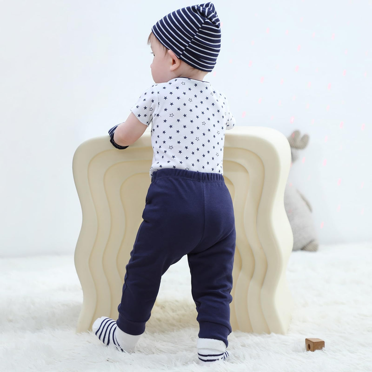 Ruliby Baby Bodysuit and Pant Set 10-pcs Cotton Soft Newborn Clothes Outfit