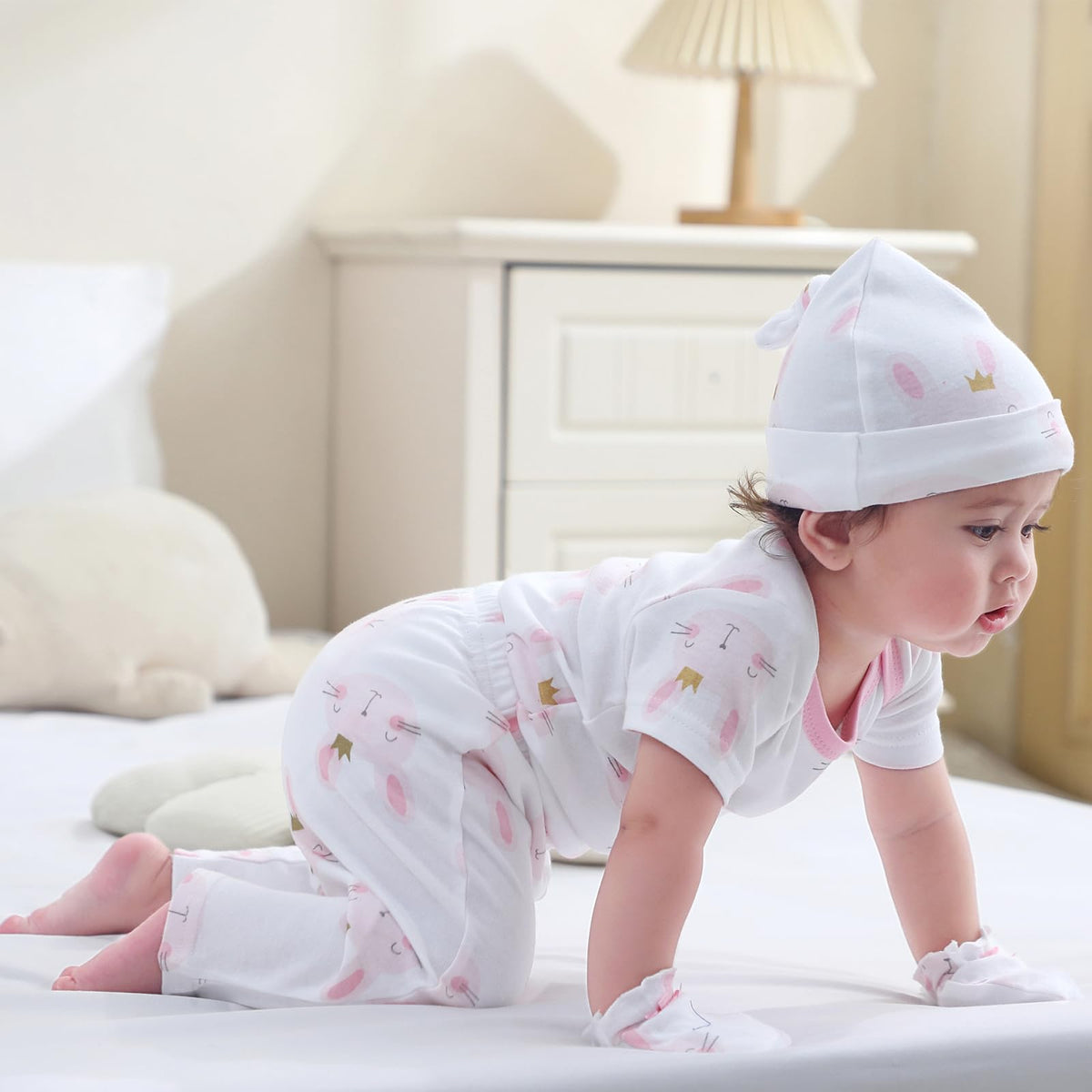 Ruliby Baby Bodysuit and Pant Set 10-pcs Cotton Soft Newborn Clothes Outfit
