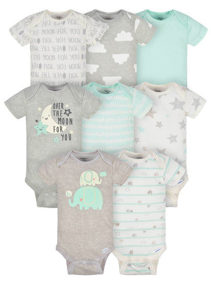 Gerber Baby Boys and Girls' 8-pack Short Sleeve Onesies Bodysuits