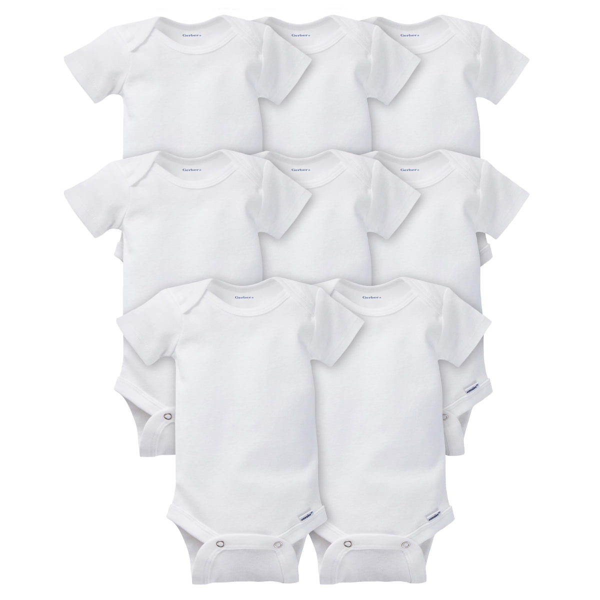 Gerber Baby Boys and Girls' 8-pack Short Sleeve Onesies Bodysuits