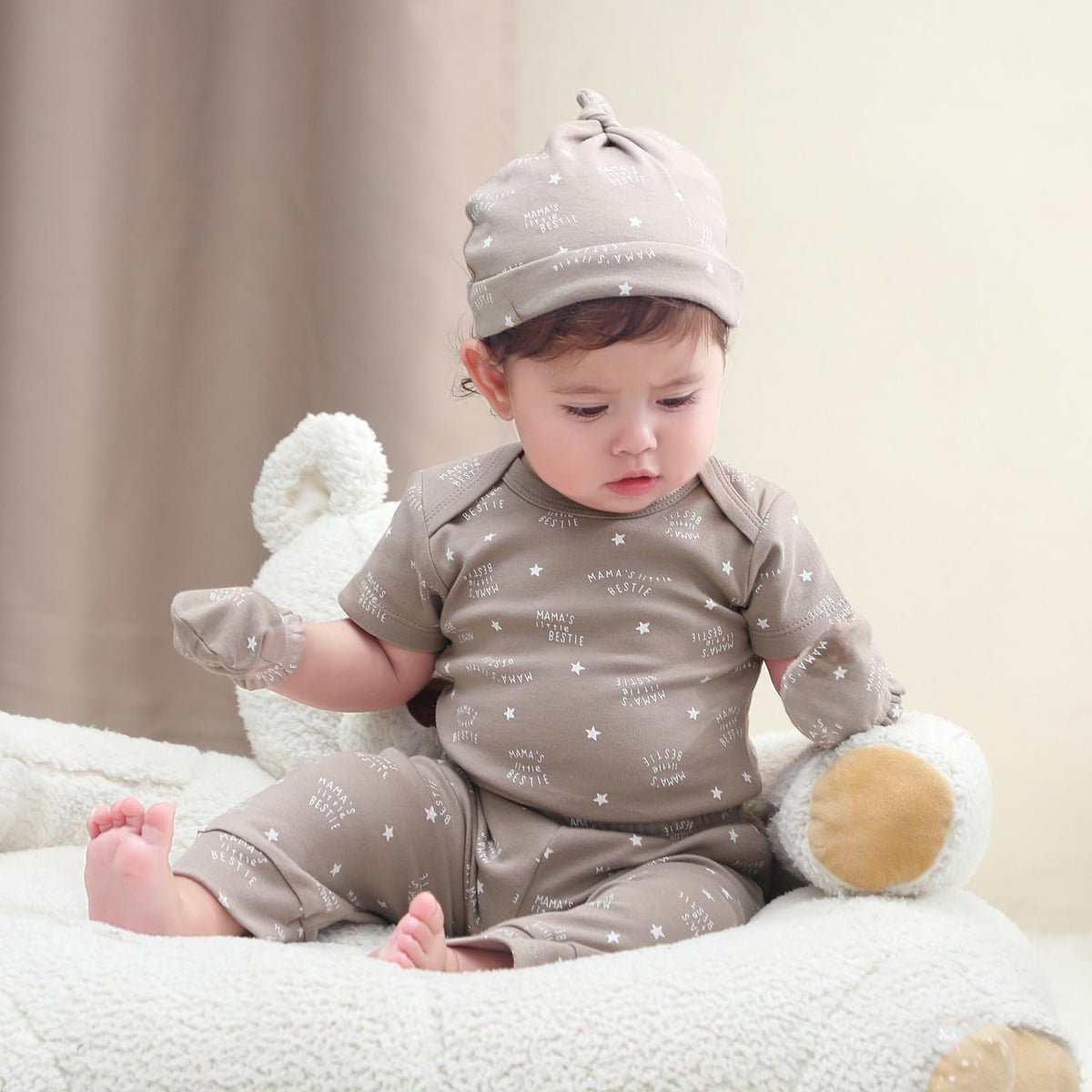 Ruliby Baby Bodysuit and Pant Set 10-pcs Cotton Soft Newborn Clothes Outfit