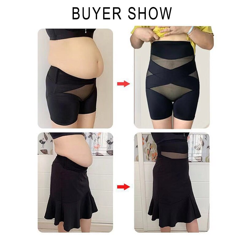 Women Sexy Body Shaper Panties Slimming Belly Flat Butt Lifter Shapewear High Rise Waist Cross Compression Trainer Underwear