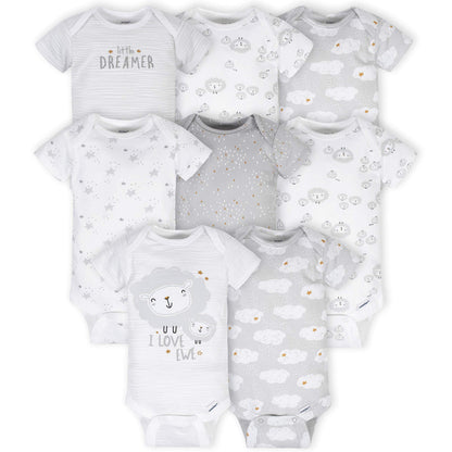 Gerber Baby Boys and Girls' 8-pack Short Sleeve Onesies Bodysuits