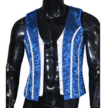 New jacquard blue high end waistcoat men shapewear tummy control