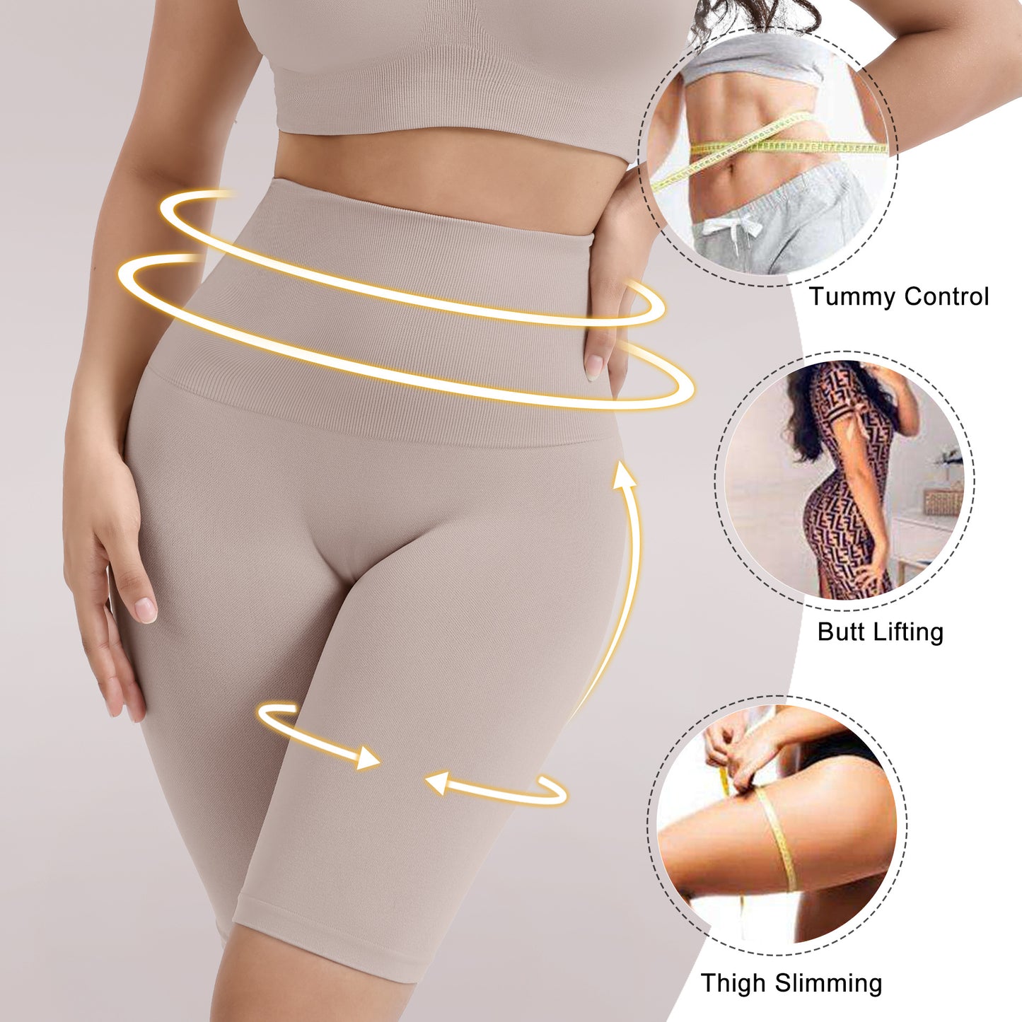Shorts Anti-See-Through Five-Point Shapewear Waist Trimming Briefs Shaping