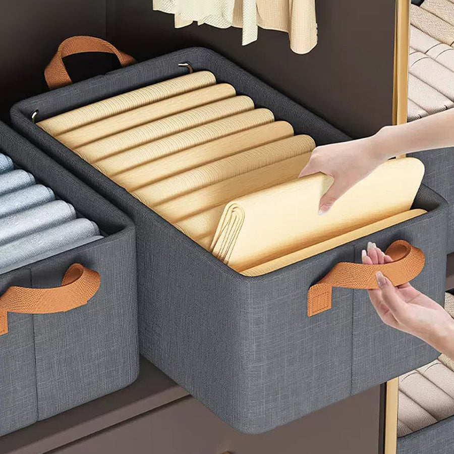 Foldable Fabric Storage Box for Home Dormitory, Clothes and Pants Wardrobe Storage Bin, Large Capacity Multifunctional Organizer