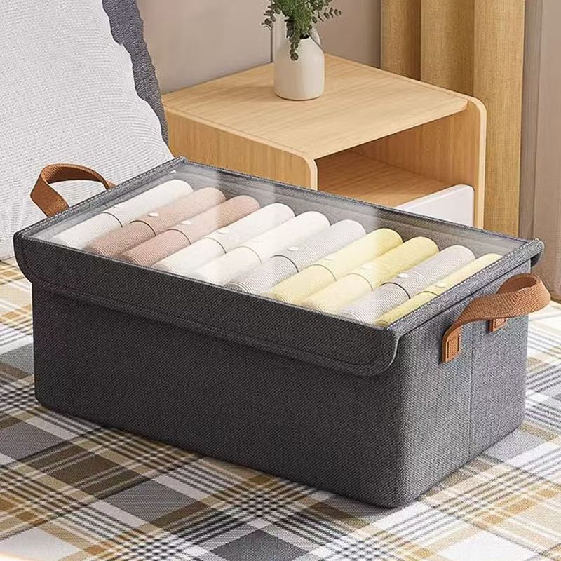 Foldable Fabric Storage Box for Home Dormitory, Clothes and Pants Wardrobe Storage Bin, Large Capacity Multifunctional Organizer