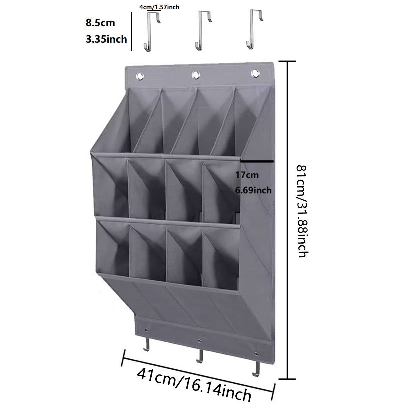 Cross-border door back storage bag storage hanging bag shoe bag bedroom multi-layer sundries finishing non-woven fabric storage bag wall-mounted