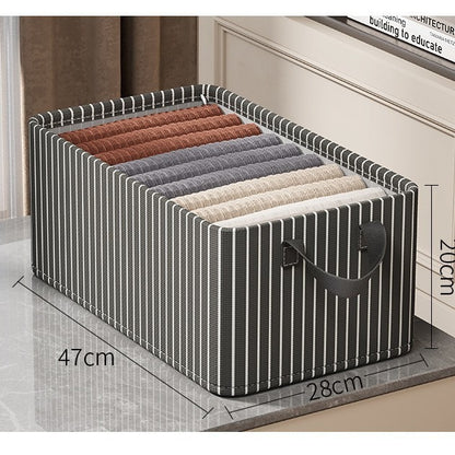 Foldable Fabric Storage Box for Home Dormitory, Clothes and Pants Wardrobe Storage Bin, Large Capacity Multifunctional Organizer