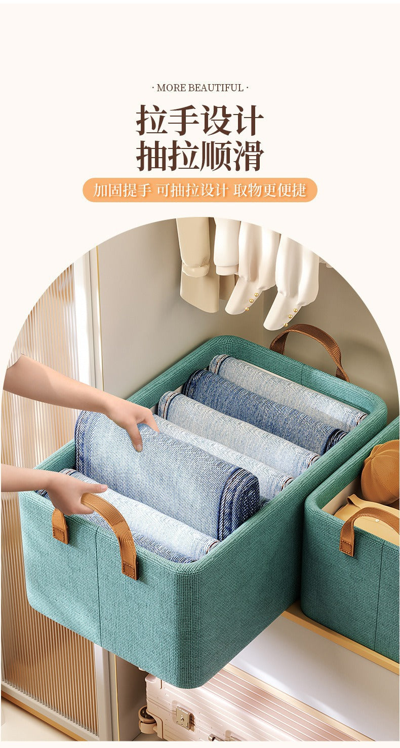 Foldable Fabric Storage Box for Home Dormitory, Clothes and Pants Wardrobe Storage Bin, Large Capacity Multifunctional Organizer