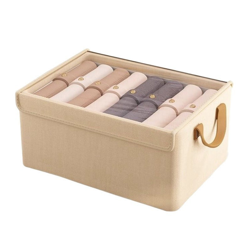 Foldable Fabric Storage Box for Home Dormitory, Clothes and Pants Wardrobe Storage Bin, Large Capacity Multifunctional Organizer