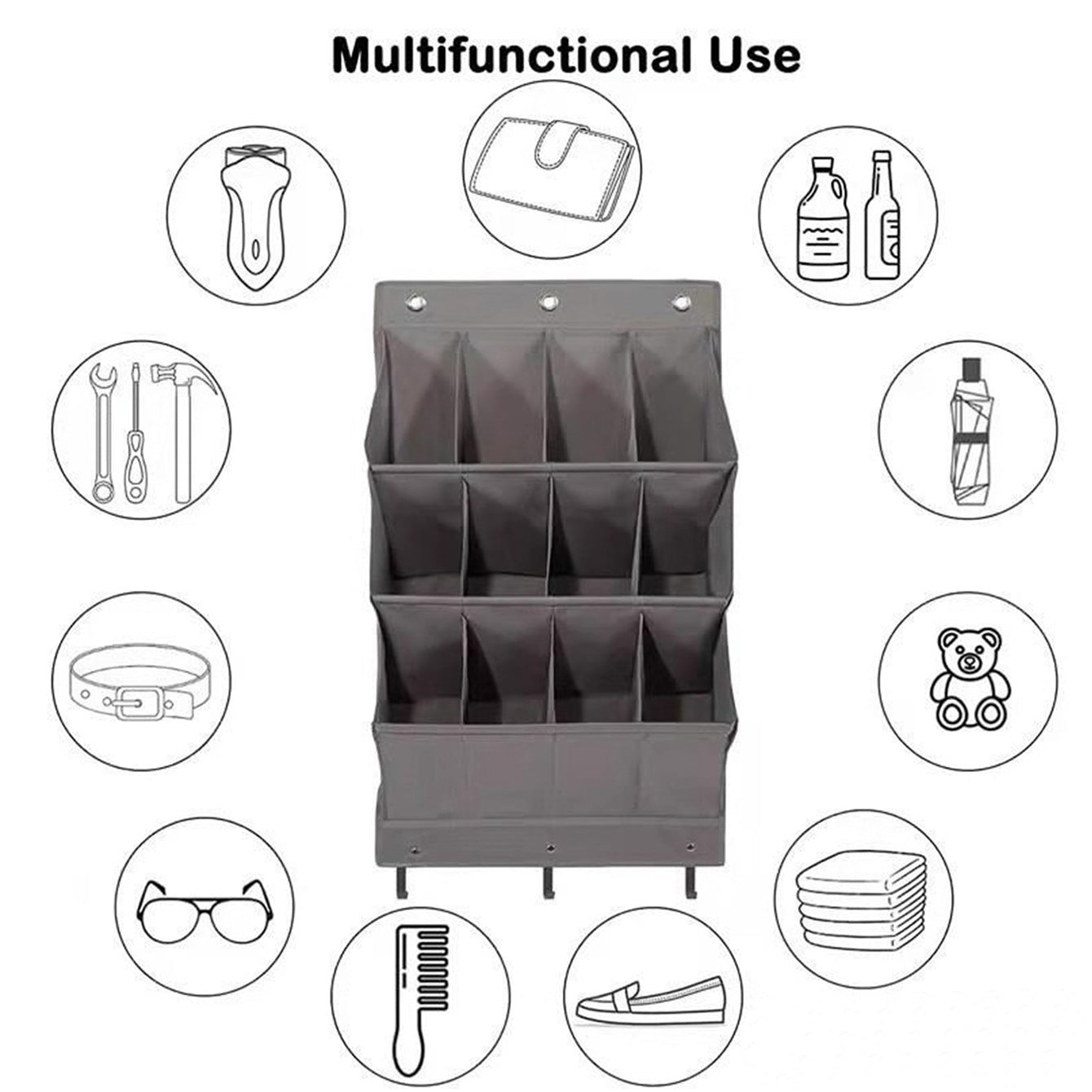 Cross-border door back storage bag storage hanging bag shoe bag bedroom multi-layer sundries finishing non-woven fabric storage bag wall-mounted