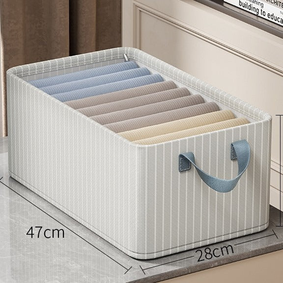 Foldable Fabric Storage Box for Home Dormitory, Clothes and Pants Wardrobe Storage Bin, Large Capacity Multifunctional Organizer