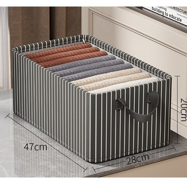 Foldable Fabric Storage Box for Home Dormitory, Clothes and Pants Wardrobe Storage Bin, Large Capacity Multifunctional Organizer
