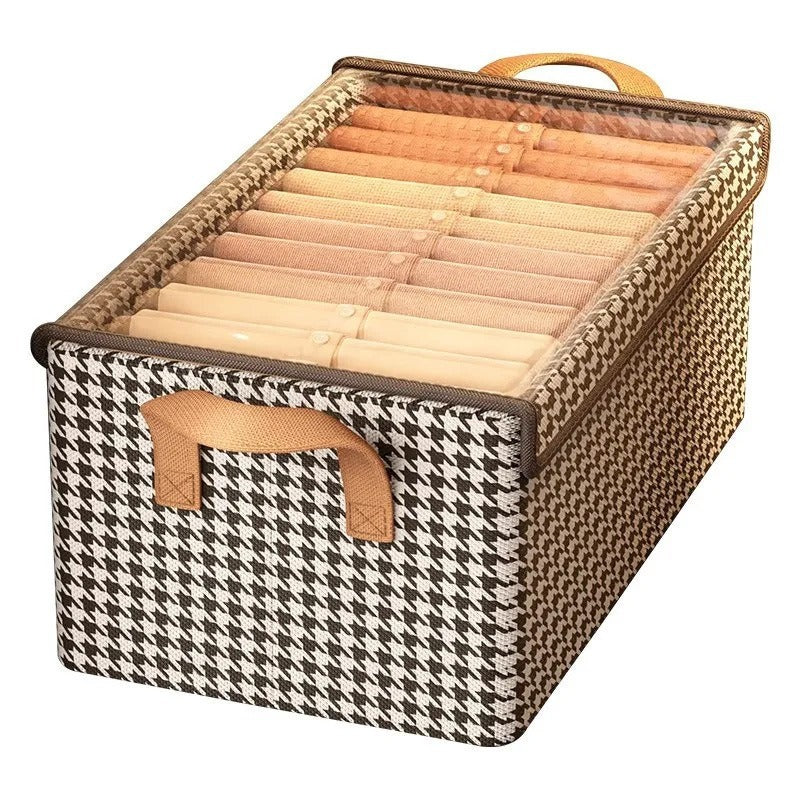 Foldable Fabric Storage Box for Home Dormitory, Clothes and Pants Wardrobe Storage Bin, Large Capacity Multifunctional Organizer