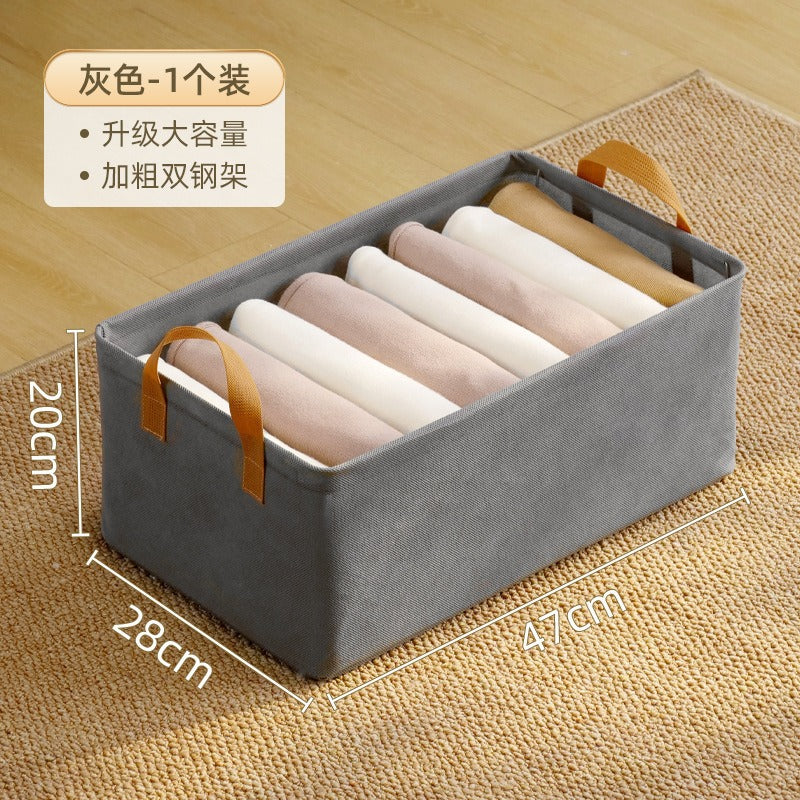 Foldable Fabric Storage Box for Home Dormitory, Clothes and Pants Wardrobe Storage Bin, Large Capacity Multifunctional Organizer