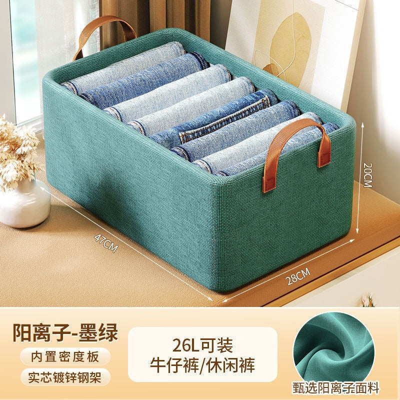 Foldable Fabric Storage Box for Home Dormitory, Clothes and Pants Wardrobe Storage Bin, Large Capacity Multifunctional Organizer