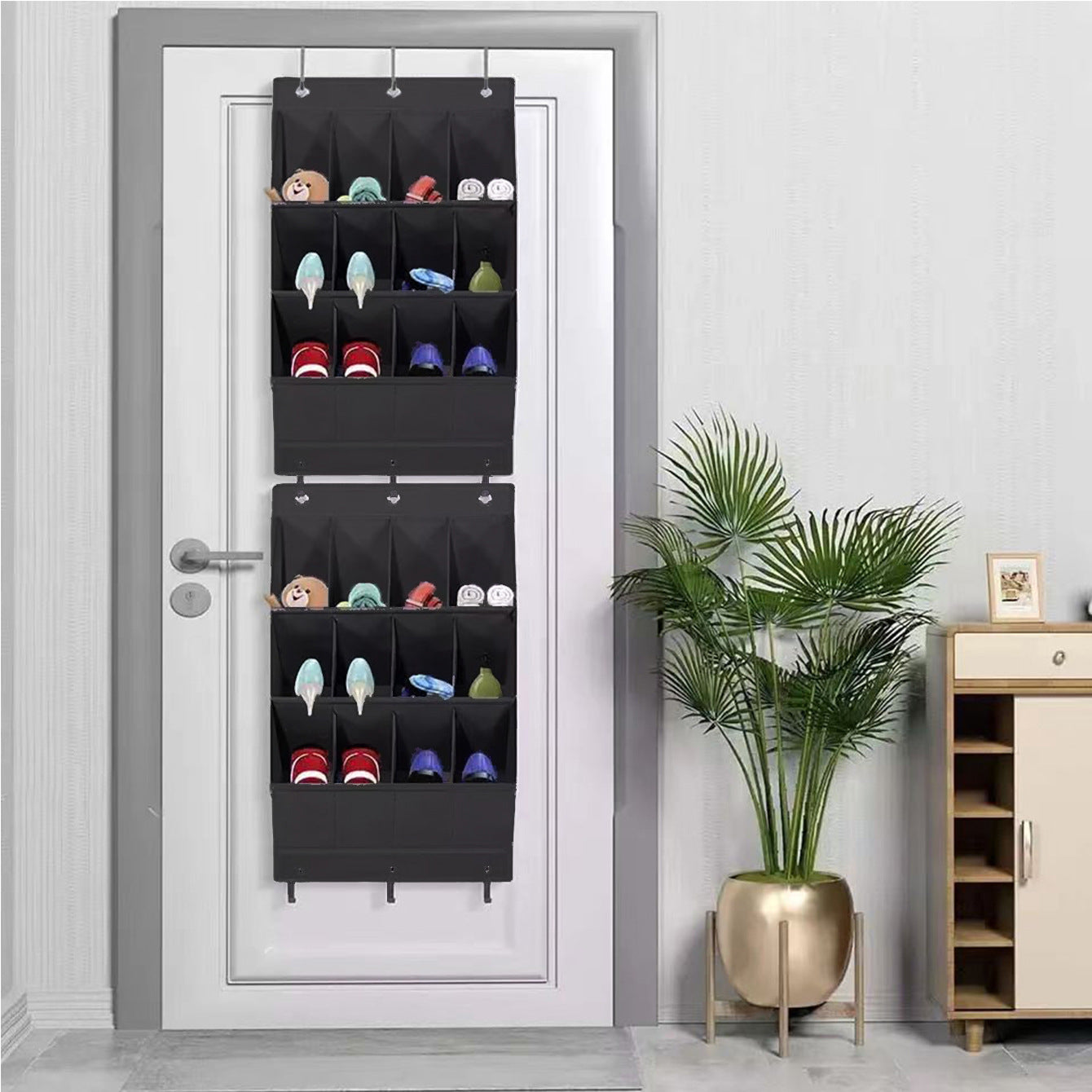Cross-border door back storage bag storage hanging bag shoe bag bedroom multi-layer sundries finishing non-woven fabric storage bag wall-mounted