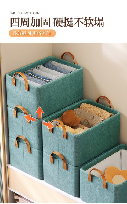 Foldable Fabric Storage Box for Home Dormitory, Clothes and Pants Wardrobe Storage Bin, Large Capacity Multifunctional Organizer