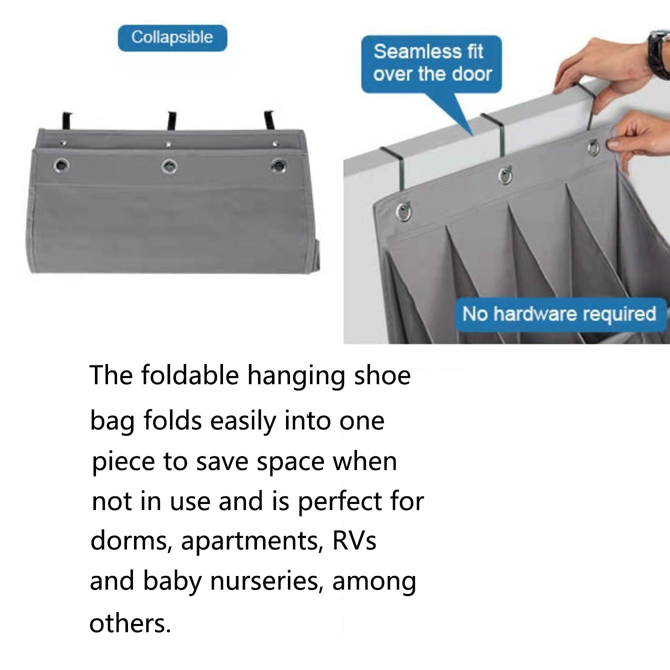 Cross-border door back storage bag storage hanging bag shoe bag bedroom multi-layer sundries finishing non-woven fabric storage bag wall-mounted