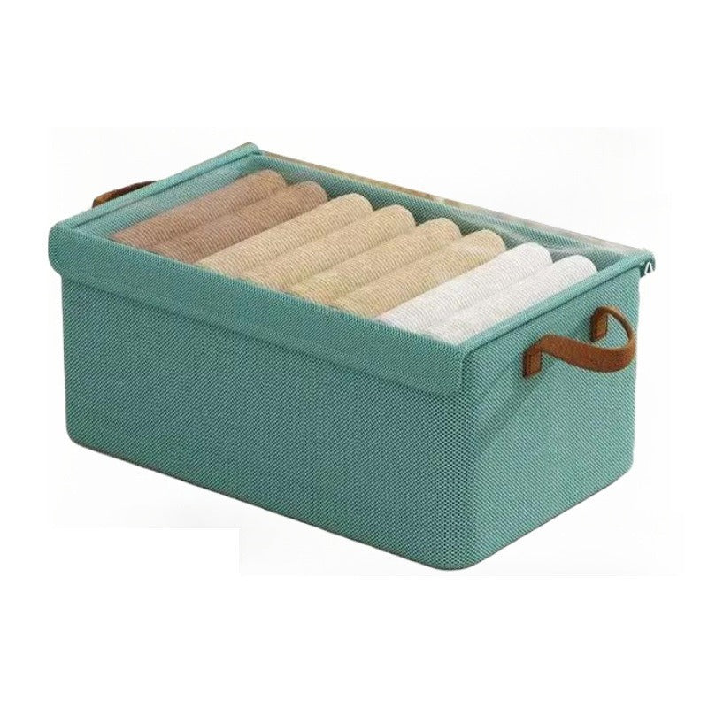 Foldable Fabric Storage Box for Home Dormitory, Clothes and Pants Wardrobe Storage Bin, Large Capacity Multifunctional Organizer