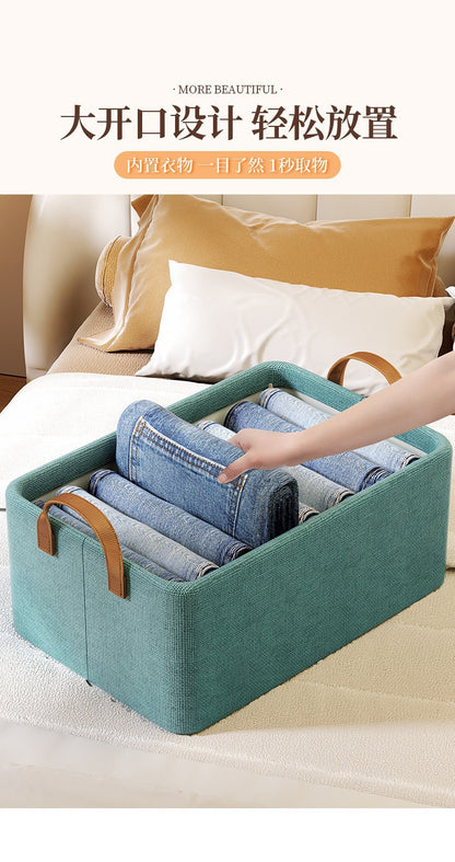 Foldable Fabric Storage Box for Home Dormitory, Clothes and Pants Wardrobe Storage Bin, Large Capacity Multifunctional Organizer